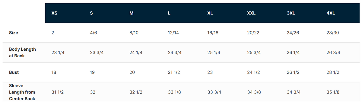 Size chart