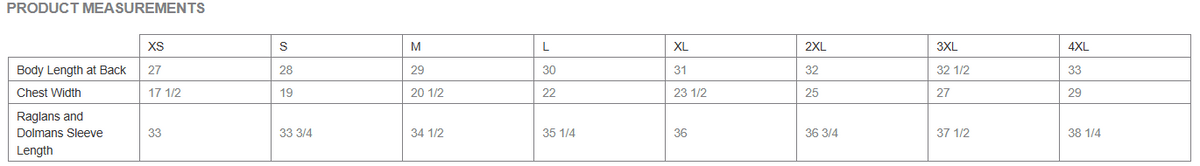 Size chart