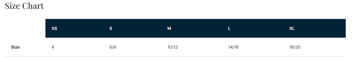 Size chart