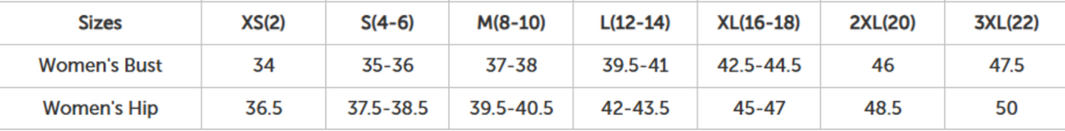 Size chart