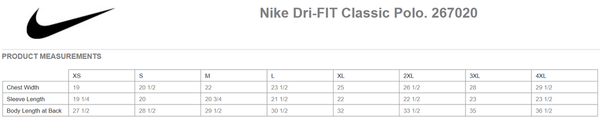 Size chart